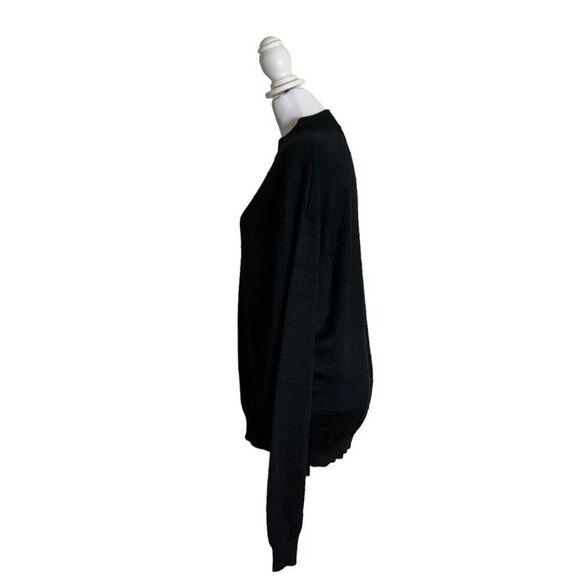 Pronto Uomo Navy Blue Knit Sweater Mens Cosby Pullover Vintage 100% Silk XL - Picture 5 of 9